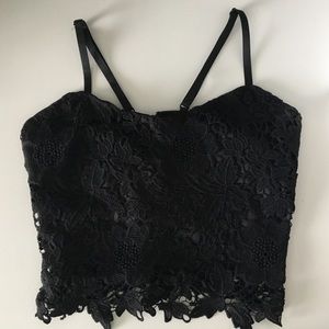 Black lace skirt & top set